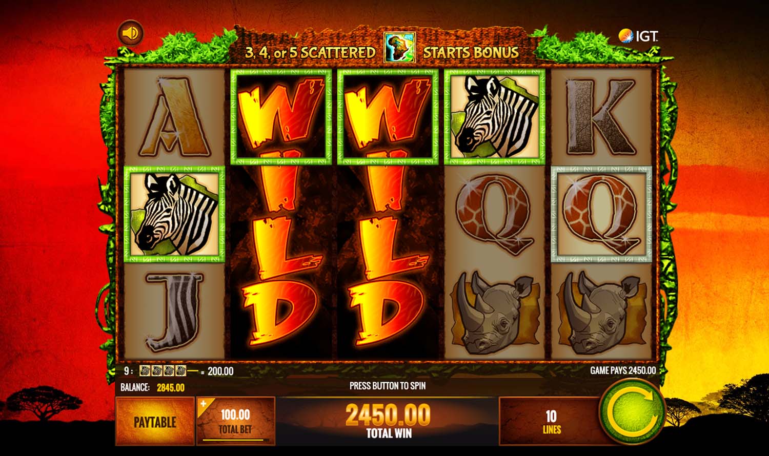Wild Life slot 5-reel grid